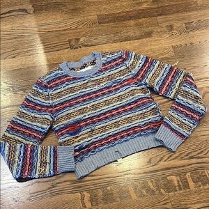 Maison Martin Margiela wool blend cropped Striped Multicolor Sweater, S